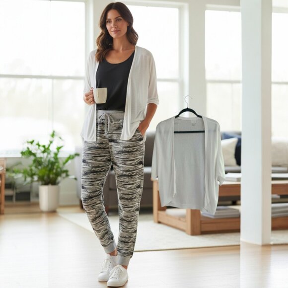 Zumba Fitness Gray and White Joggers XL & A New Day Cardigan - Picture 3 of 14